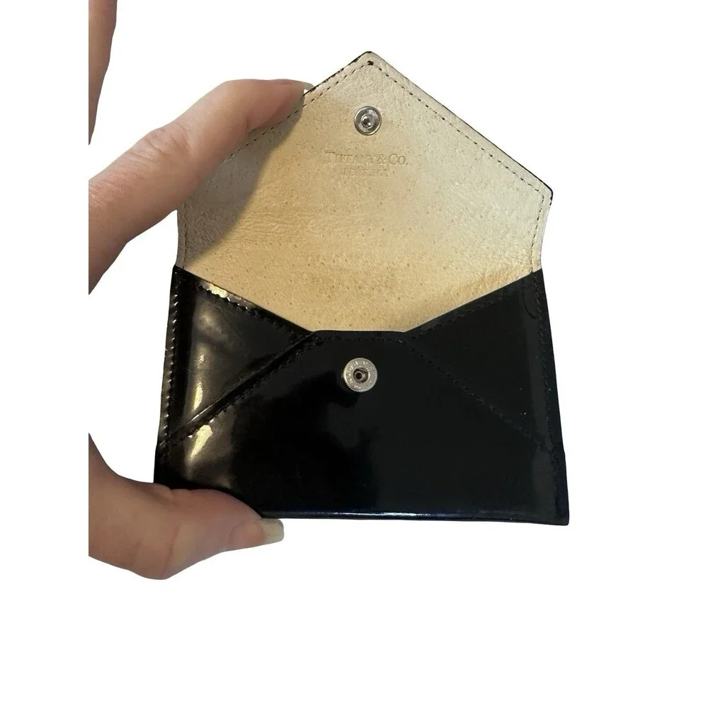 Tiffany & Co. Black Patent Leather Envelope Wallet